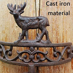 Cast Iron Elk Outdoor Wall Doorbell Rustic Retro Wrought Iron Dinner Front Door Manual Bells (Black 21 * 21 * 12cm) - Image 4
