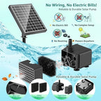 Solar Fountain Pump with Battery Backup, 8.5W Solar Water Pump Built-in 3200mAh Battery, Dual-Layer Nozzles 7+ Spray Modes & 5Ft PVC Tubing, Pond Fountain for Bird Bath Garden Water Feature - Image 4
