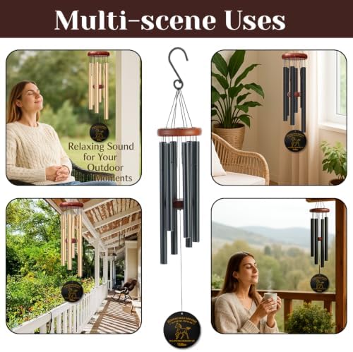 Personalized Horse Memorial Wind Chime Custom Name & Year, Sympathy Gift for Loss of Equestrian, Running Wild and Free Remembrance Windchime Outdoor Garden Decor Deep Tone - Image 4