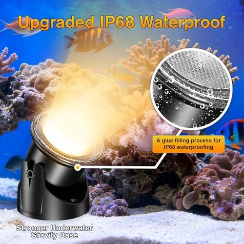 POPOSOAP Warm White Solar Pond Lights, Underwater Solar Lights with Timer, 2 Installation Ways, 180° Adjustable Panel for Pond, Fountain, Pool, Garden, Aquarium(3 Headlamp)-P63WH - Image 3