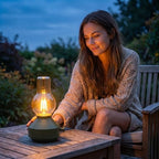 Vintage Rechargeable Cordless Small Table Lamp, Rotary Dimmable Control - Image 4
