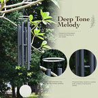 Extra Large Wind Chimes for Outside Deep Tone - 58'' Wind Chimes Outdoor Clearance, Deep Tone Chimes, Windchimes Outdoors, Memorial Wind Spinner, Sympathy Gift, Home Décor (Black) - Image 6