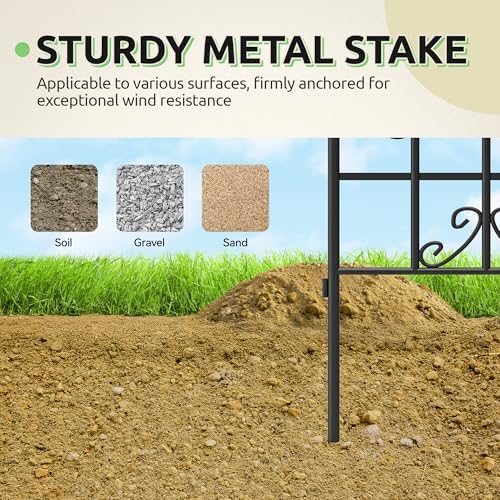 4-Pack 87" x 20" Butterfly Arch Black Metal Garden Trellises - Image 6