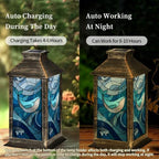 Solar Lantern Leaded Glass Whale Art Dreamy Outdoor Waterproof Garden Hanging Lantern Solar Powered Lighting Outside Solar Light for Patio Yard Camping, Gifts for Women Mom - Image 4