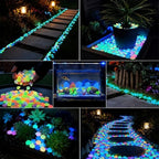Colorful Glow in the Dark Garden Stones, Luminous Pebbles Stones for Walkway Landscaping, Glowing Stepping Rocks for Fish Tank Aquarium Decor, Resin Gravel Ornaments, Garden Outdoor (1000, Green) - Image 2
