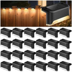 VZZNN 24 Pack LED Outdoor Solar Deck Lights - WaterproofSolar Fence Lights， for Stairs, Fences, Railings Patio Decor & Garden Paths Warm White Outdoor Lights(Warm White) by VZZNN