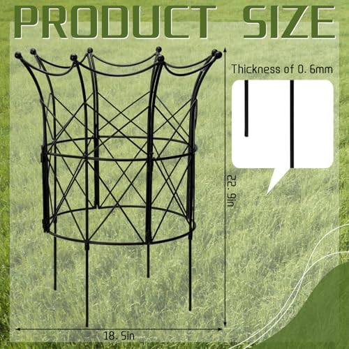 BreezeHug 2 Set Garden Obelisk Trellis Peony Cages and Supports, Crown - Image 3