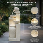 42.52" Outdoor Garden Water Fountain with Lights, 4 Tiers Water Feature - Image 3