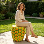 14" Oversized Pineapple Shaped Resin Stool – Multi-Use Side Table, Plant Stand, Decorative Furniture for Home, Garden, Patio & Indoor Spaces - Image 2