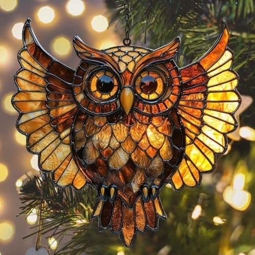 Owl Tiffany Style Acrylic Suncatcher - Image 6