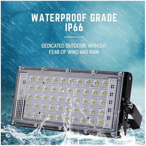 50W Led RGB Flood Light Lamp Ac 220 Outdoor Floodlights Ip66 Waterproof Reflector Led Spotlight Red Green Blue Garden Lighting for Court,Garden,Warehouse,Red Light - Image 3