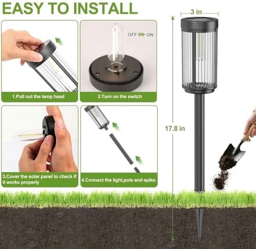 Sparkblaze Solar Garden Lights Outdoor, 12 Pack, Warm White - Image 4