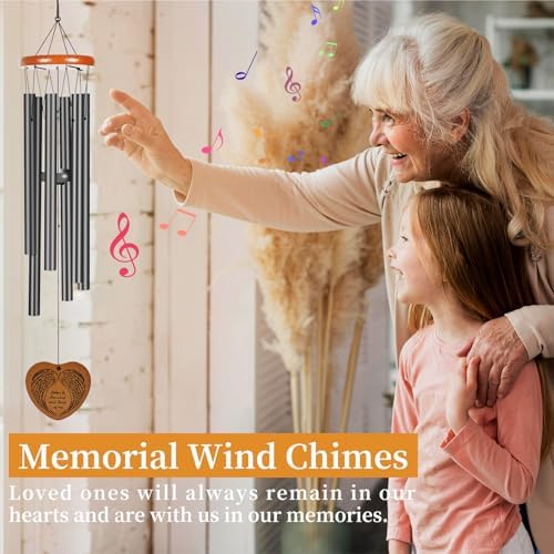 Wind Chimes Outdoor Outside,35" Memorial Wind Chimes,Bereavement Funeral Sympathy Gifts for Loss of Loved One, Mother,Father - Image 5