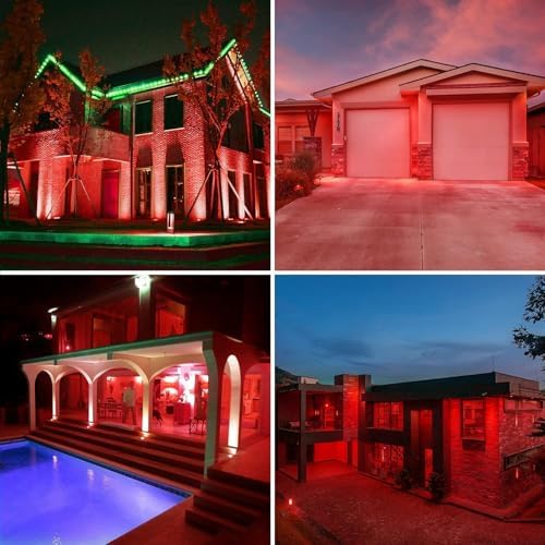 Gonhom PAR38 Flood Lights Outdoor,Dimmable LED Flood Light Bulbs,20W(Equivalent to 200W),E26 Base,Outdoor Porch,Holiday Lighting,LED Flood Light Bulb for Halloween,Christmas,4 Pack Red Green - Image 5
