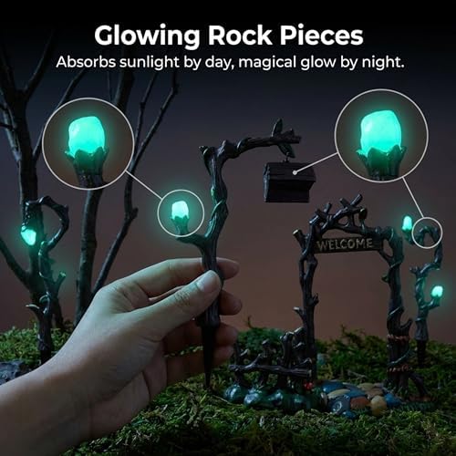 Lulu Decor, 100% Cast Iron Fairy Garden Decor Set Fairy Garden Accessories Including Fairy Lamps, Fences, and Welcome - Image 5