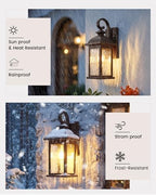 FEMILA Dusk to Dawn Outdoor Wall Sconces, 15" ORB Front Porch Light Fixtures Wall Mount, Exterior Light for Patio, Entryway, Garden, Water Ripple Glass, UL Listed, 4FD54B-PC ORB-WP - Image 5
