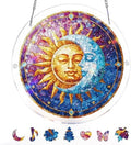Acrylic Puzzles Suncatcher Window Hanging, 83 Pieces Sun and Moon Puzzle, Suncatcher for Doors Garden, Mother's Day Christmas Birthday Gifts for Women Men (L - 8.9 * 8.9 in) by NABYSHOP