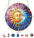 Acrylic Puzzles Suncatcher Window Hanging, 83 Pieces Sun and Moon Puzzle, Suncatcher for Doors Garden, Mother's Day Christmas Birthday Gifts for Women Men (L - 8.9 * 8.9 in) by NABYSHOP