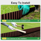Land Guard Corrugated Garden Edging Border, 12" x 50' Landscape Paver Edging, Tall Landscape Edging, Fence for Garden, Flower Bed, Lawn and Landscape Edging (Brown) - Image 4