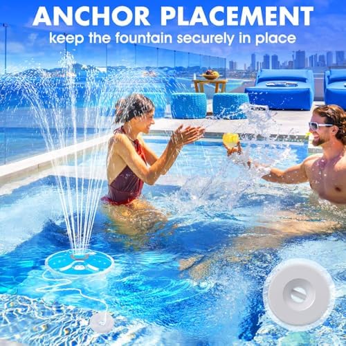 Upgraded Pool Fountain with Remote,2026 Floating Pool Fountain with Lights,Above Ground Pool Water Fountains Pump with Anchor,Swimming Pool Fountains for Inground Pool-1PC (Orange) - Image 5