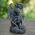 OLOMA Gothic Gargoyle Garden Statue Concrete Demon Fantasy Sculpture Mythical Monster Guardian Figurine Cement Grotesque Ornament Medieval Beast Yard Art Handcrafted Outdoor Patio Yard Porch Accent - Image 4