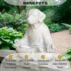 OLOMA Yoga Dog Garden Sculpture Heavy Concrete Stone Dog Statue Weather Resistant Outdoor Indoor Patio Decor Accent Feature for Entryway Display - Image 3