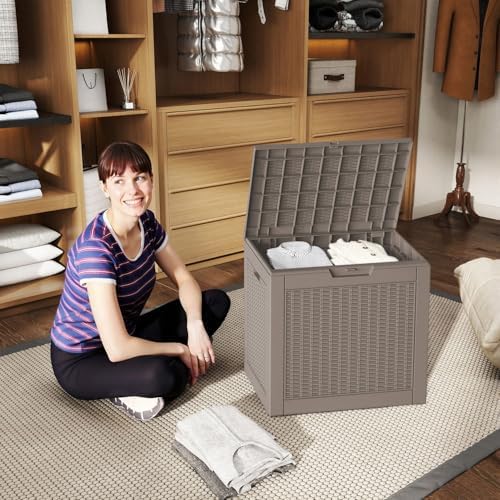 EasyUp 37 Gal Waterproof Outdoor Storage Box UV Resistant Deck Box - Image 5