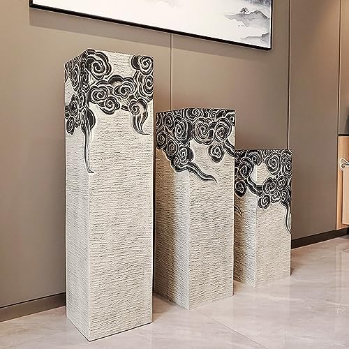 ARCVOX 2.3/2.9/3.6ft Asian Pillar Outdoor Decoration, Flower Pot Columns for Backyard, Faux Stone House Decor Sculpture, Ornament for Landscape Scene Layout (Color : Black, Size : Size XL) - Image 2