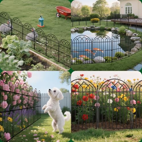 Decorative Garden Fence 17in x 10.8ft (10 Panels), Rustproof Metal No Dig Arched Garden Border Fencing with Stakes, Small Animal Barrier Flower Bed Fence for Yard Patio Outdoor Decor - Image 6