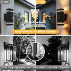 LMP Dusk to Dawn Outdoor Lighting,Aluminum IP65 Waterproof Wall Porch Light - Image 2