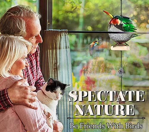 Solar Wild Bird Feeder Squirrel Proof for Outside - Unique Cute Metal Animal Shaped Bird Feeder with Solar Light, Wind Chime, Gift for Bird Lovers(Hummingbird) - Image 5