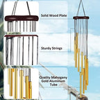 6 Pieces 28 Deep Tone Memorial Wind Chimes with 6 Aluminum Tubes Gold Aluminum Tubes Soothing Melody for Outdoor Garden Patio Home Farmhouse Decor - Image 3