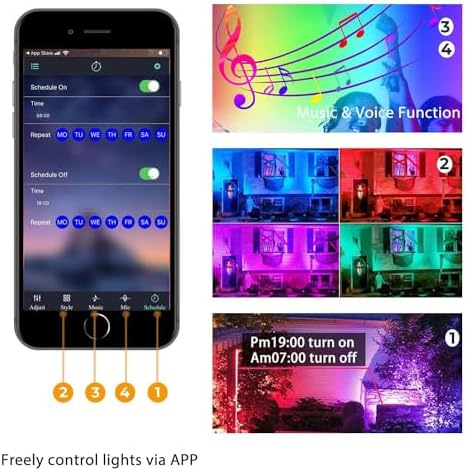 SHOYO Pond Lights Submersible Fountain Light Smart Colored Timer, 4 Lights - Image 3
