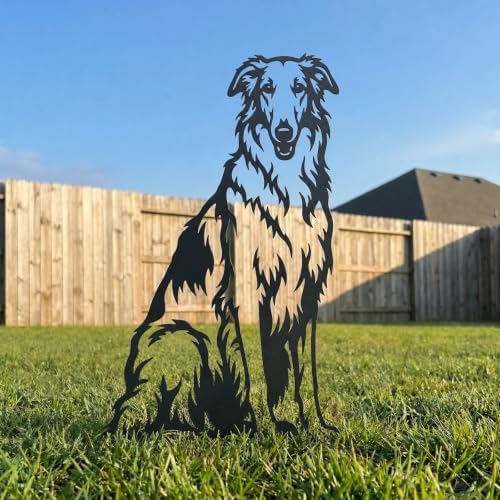 Dog Metal Garden Stake - Weatherproof Dog Silhouette Yard Art, Decorative Outdoor Sign for Lawn & Patio, Heartfelt Gift for Borzoi Lovers(Stand,14") - Image 2
