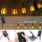 Solar String Lights for Outside, 33Ft Solar Patio Light with 15 Flickering - Image 3