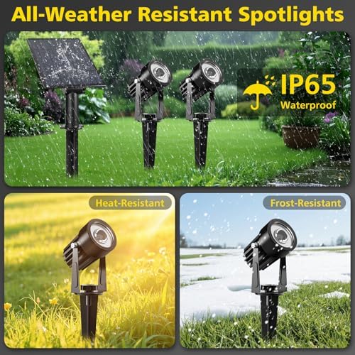 T-SUN Solar Spot Lights Outdoor, Dual Head Solar Spotlights, Cool White - Image 7