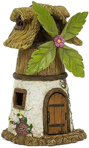Windmill House Quaint Brown 7 x 5 Resin Stone Outdoor Statue With Opening Door by Marshall+Home+and+Garden