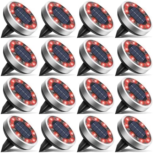 btfarm 16 Pack Solar Lights Outdoor Waterproof, 8 LED Solar Ground Lights by btfarmdecorativelighting