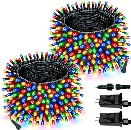 2 Pack Extendable Multicolor Christmas String Lights Indoor Outdoor 400 LED by Halloween