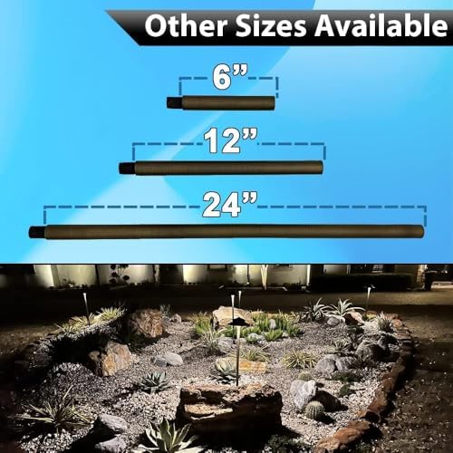 Brass Landscape Lighting Extension Riser - Make Spotlights and Pathway Outdoor Lights Taller, Lamp Rod for Landscape Accent Lights (24") - Image 7