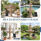 Outdoor Solar Water Fountain,3-Tier Italian Garden Waterfall Fountain - Image 7
