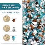 NUPICK 10 Pound Fire Glass, 1/4 Inch Reflective Fire Pit Glass - Image 2