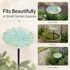 Ceramic Pollinator Watering Station for Garden, Flower Shaped Bee Butterfly Water Feeder Bowl on Stake, Outdoor Yard Decor, 1 Pack, Blush Pink - Image 6