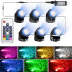 RGB Underwater Pond Lights, 20 Colors Dimmable Submersible Led Fountain Lights with Timer, IP68 Waterproof with Remote Control for Outdoor Ponds Aquarium Garden Pool (Set of 6) by CreationcomesfromlifeSrygeryproductsarebuiltontherealneedsofcustomers