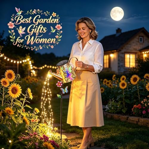 Fairy Solar Watering Can Light,Garden Decor Gifts for Mom Grandma Large - Image 2