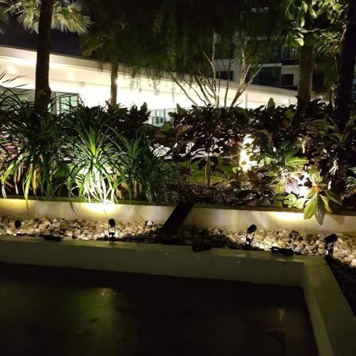 4-Spotlight Mini 50X Solar-Powered LED Spotlight (Warm White LED), Black Finish, Outdoor Garden Yard Landscape Downlight - Image 2