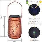 2 Pack Solar Hummingbird Lanterns Outdoor Hanging Decor Lantern,Waterproof Hollow Out Metal Decorative Garden Light,Graceful Decoration for Patio,Yard,Landscape,Walkway,Festival - Image 4