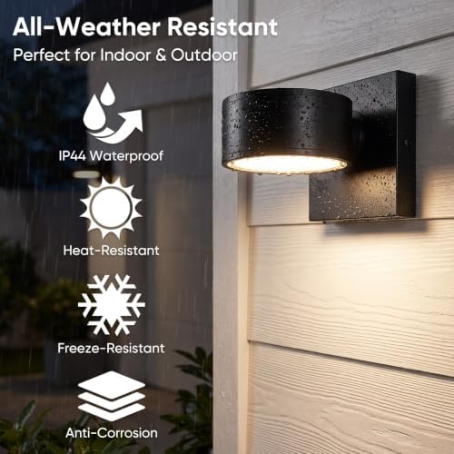 BesLowe 2-Pack LED Outdoor Wall Lights, Porch Sconce Lights - Image 3