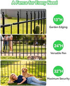 10-Panel Strong Dog Fence, 32in H x 24ft L, Thickened Hollow Iron Tubes, High-Density Metal Barrier for Yard, No Dig Temporary Fencing - Image 2
