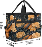 Music Violins Garden Tool Bag Organizer Heavy Duty Music Theme Gardening Tote Bag with 10 Pockets for Women Men Gardening Gifts - Image 3